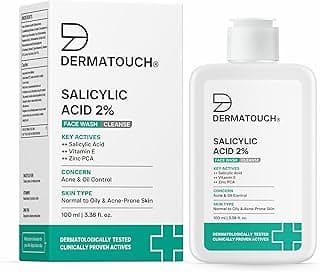 DERMATOUCH Salicylic Acid 2% Face Wash | For Acne & Oil Control | For Normal to Oily and Acne-Prone Skin | Dermatologist Tested | For Men & Women | 100ml