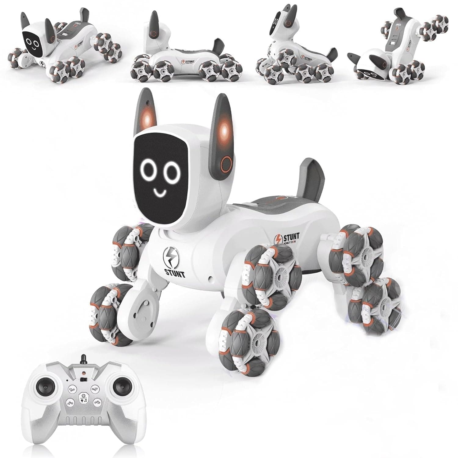 SUPER TOY 8WD Remote Control Robot Dog RC Drift Car 8x8 Stunt Toy with Light and Music, Christmas Birthday Gifts for 5 6 7 8+ Years Old Boys Kids