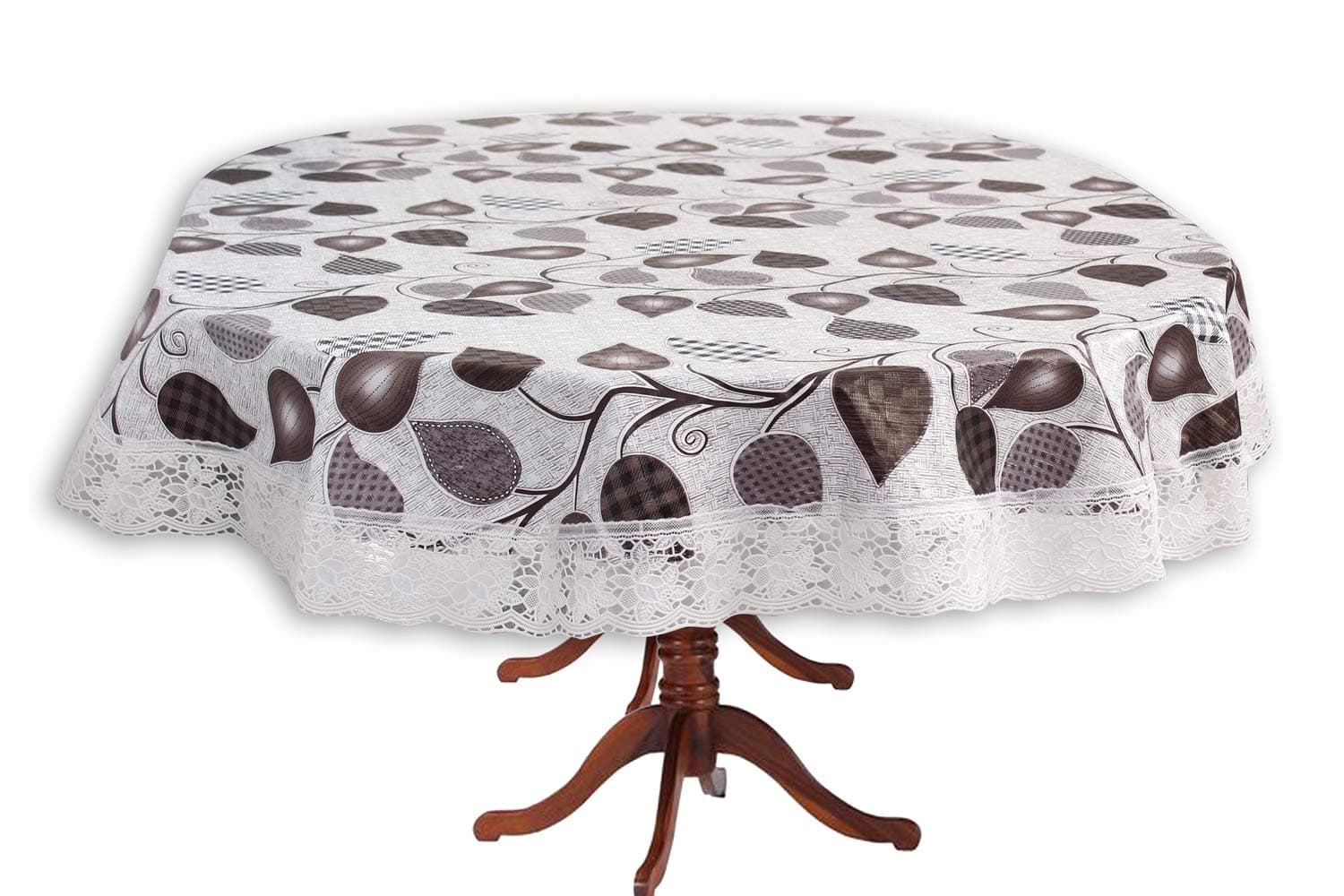 Stylista 4 Seater Table Cover Oval Shaped WxL 40x60 inches with White Border lace