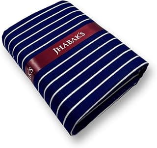 JHABAK'S Unstitched Striped Premium Shirt Fabric for Men - Cotton Blend Material