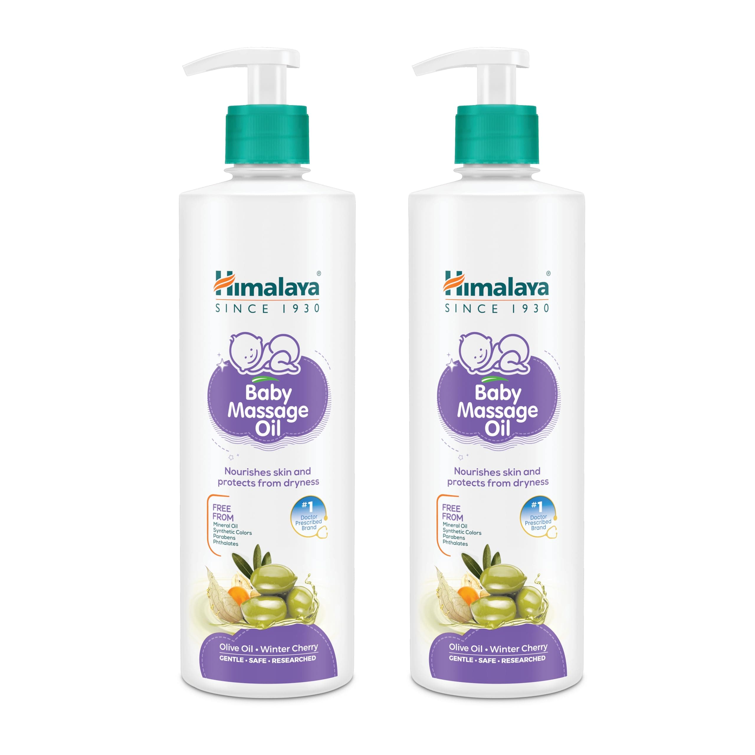 Himalaya Baby Massage Oil, 1L – 500ml x pack of 2 | with Vitamin E | for strong bones & muscles | No. 1 Doctor Prescribed Brand