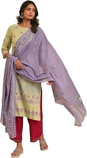W for Woman Cotton Woven Women's Dupatta (Purple,Free Size)