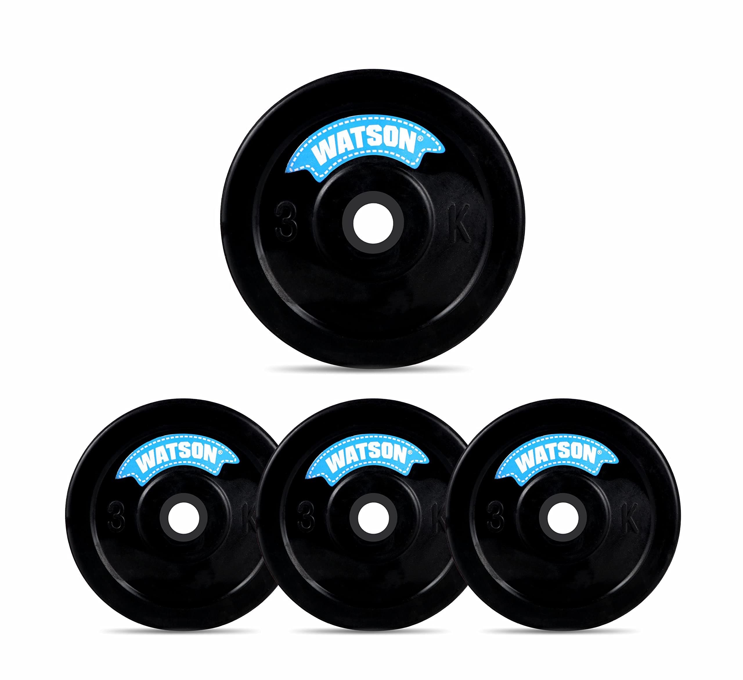 WATSON gym rubber plates,12kg (3x4) Rubber Dumbbell Plate, 25mm for Home, Professional Exercise, Gym Weight Plates, home gym equipments for men