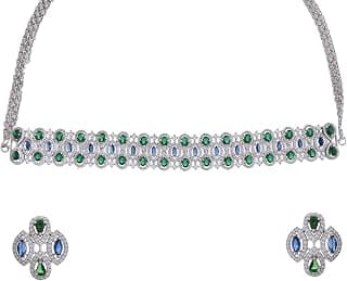 VOYLLA Starlight Aurora Choker Necklace Set For Women, Womens Jewellery Set, Gift For Women, Womens Gift, Gift For Her