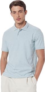 Peter England Men's Transfer Knit Cotton-Polyester Polo T-Shirt | Casual Wear | Soft & Stylish