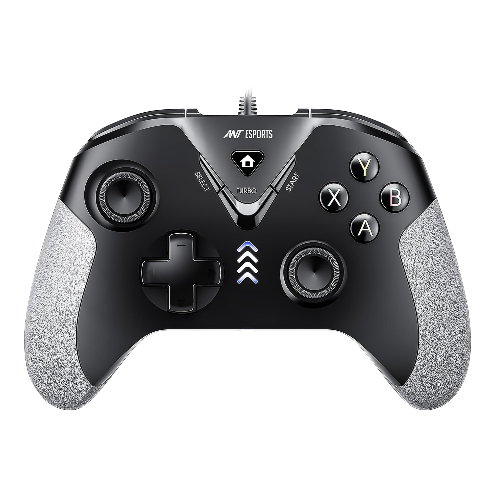 Ant Esports GP165 Wired Gaming Controller with Hall Effect Magnetic Triggers, Dual Vibration USB Gamepad for PC Windows 11/10/8/7 (X-Input & D-Input), PS3, Android, Turbo Function, 2.2m Cable, Black/Grey