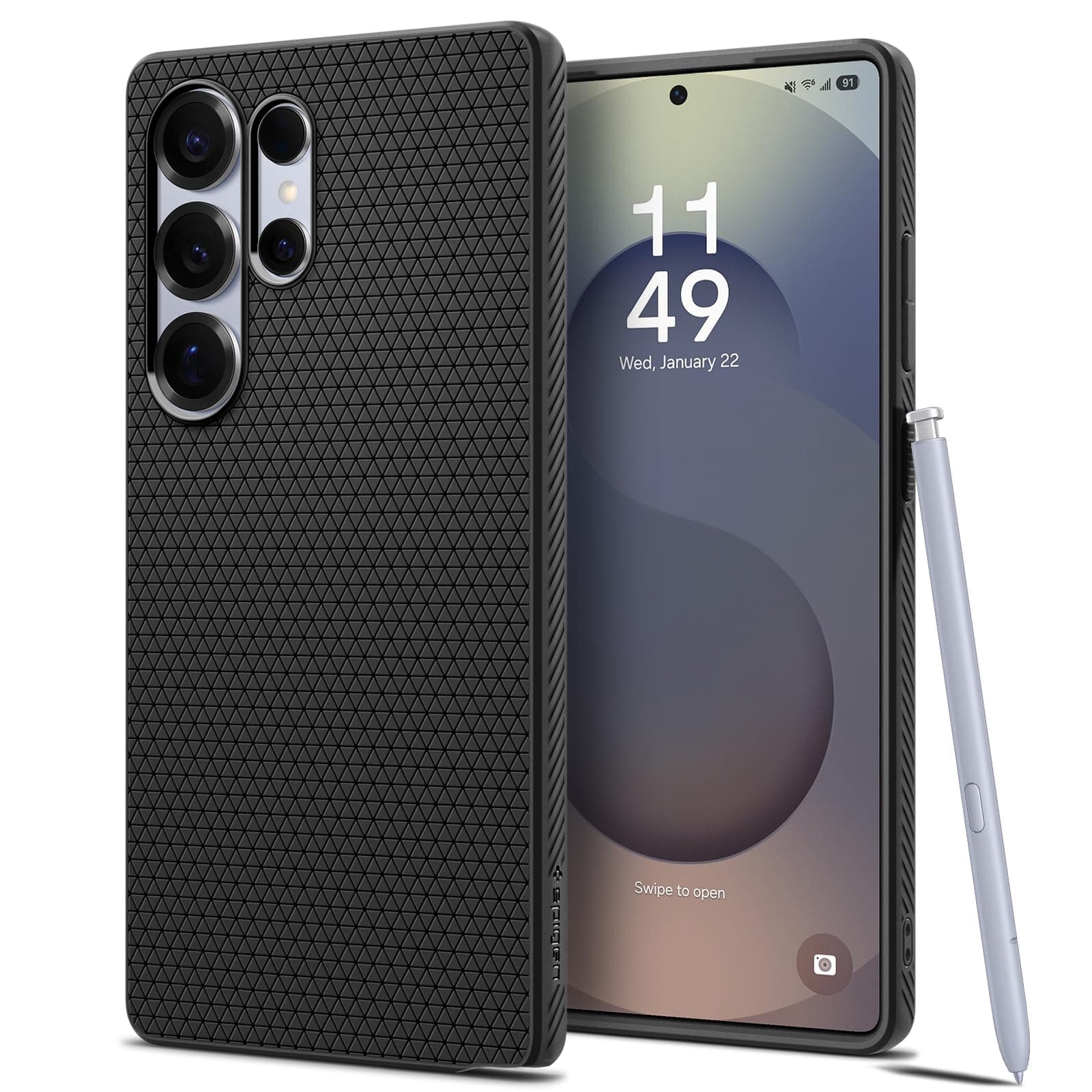 Spigen Liquid Air | Samsung Galaxy S25 Ultra Case [Flexible] [Air Cushion Protection] Galaxy S25 Ultra Back Cover | TPU - Matte Black