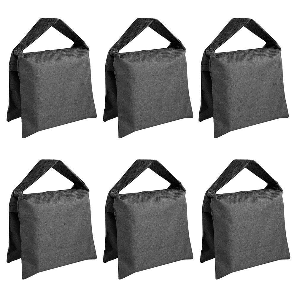 ALFASIYA 6 Pack Black Sand Bag Photography Studio Video Stage Film Saddlebag for Light Stands Boom Arms Tripods