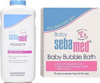 SebaMed Baby Powder, 200g & Baby Bubble Bath, 200ml