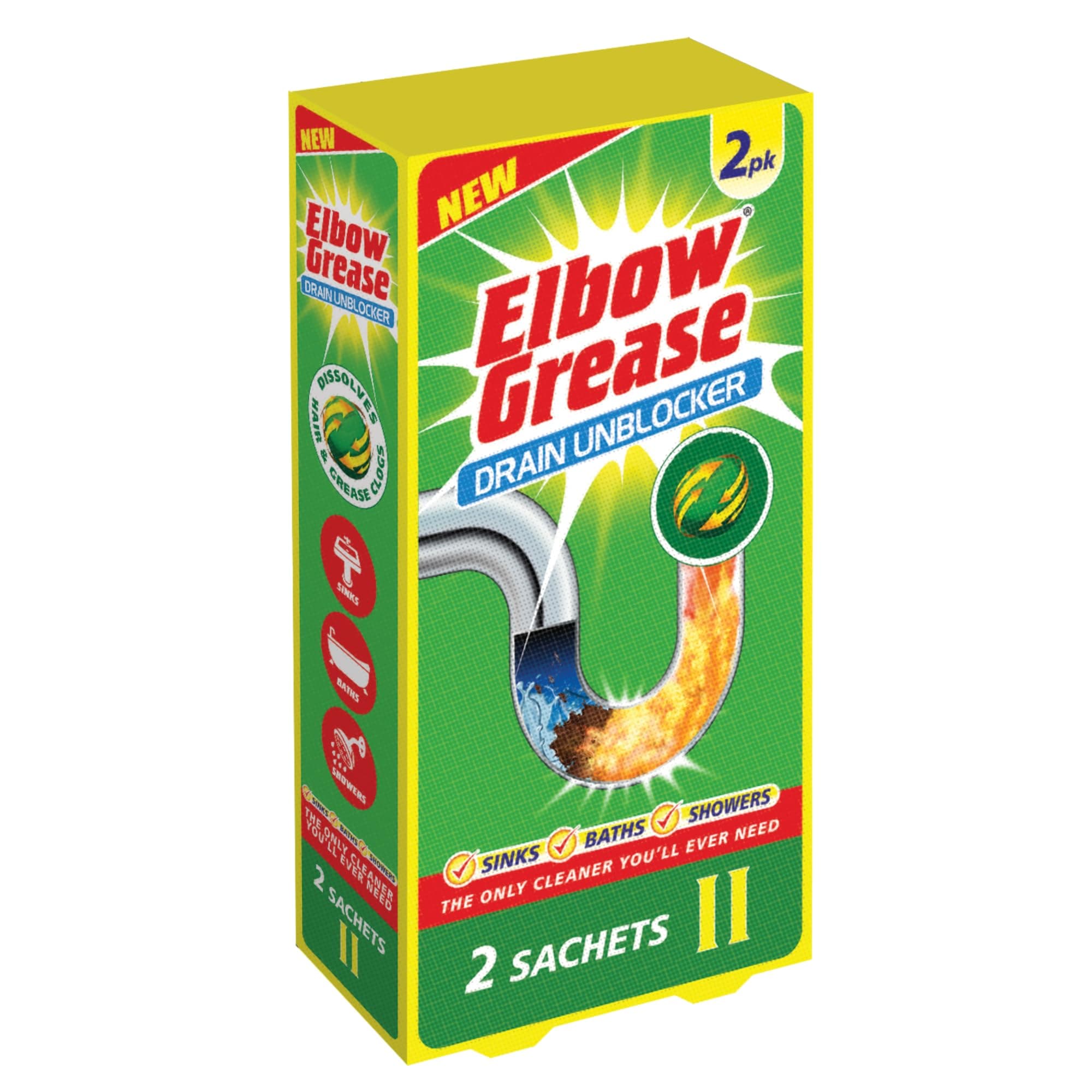 Elbow Grease Drain Unblocker 2 Sachets 2x25g