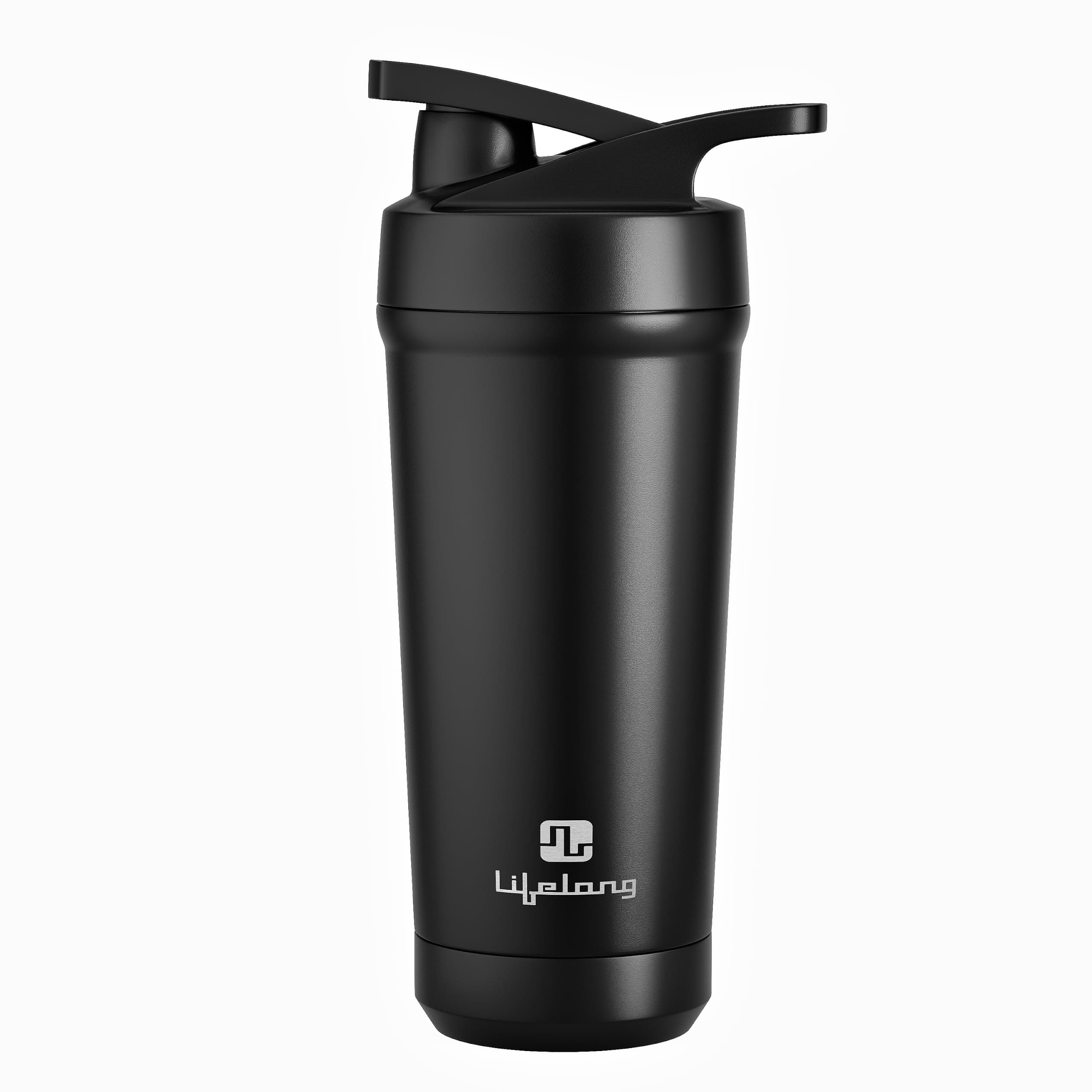 Lifelong Premium Shaker Bottle | Steel Protein Shaker Bottle | Leakproof Shaker for Gym | Sipper Water Bottle for Adults with Detachable Blender | BPA-Free| Measurement Marked | Dishwasher Safe|700ml