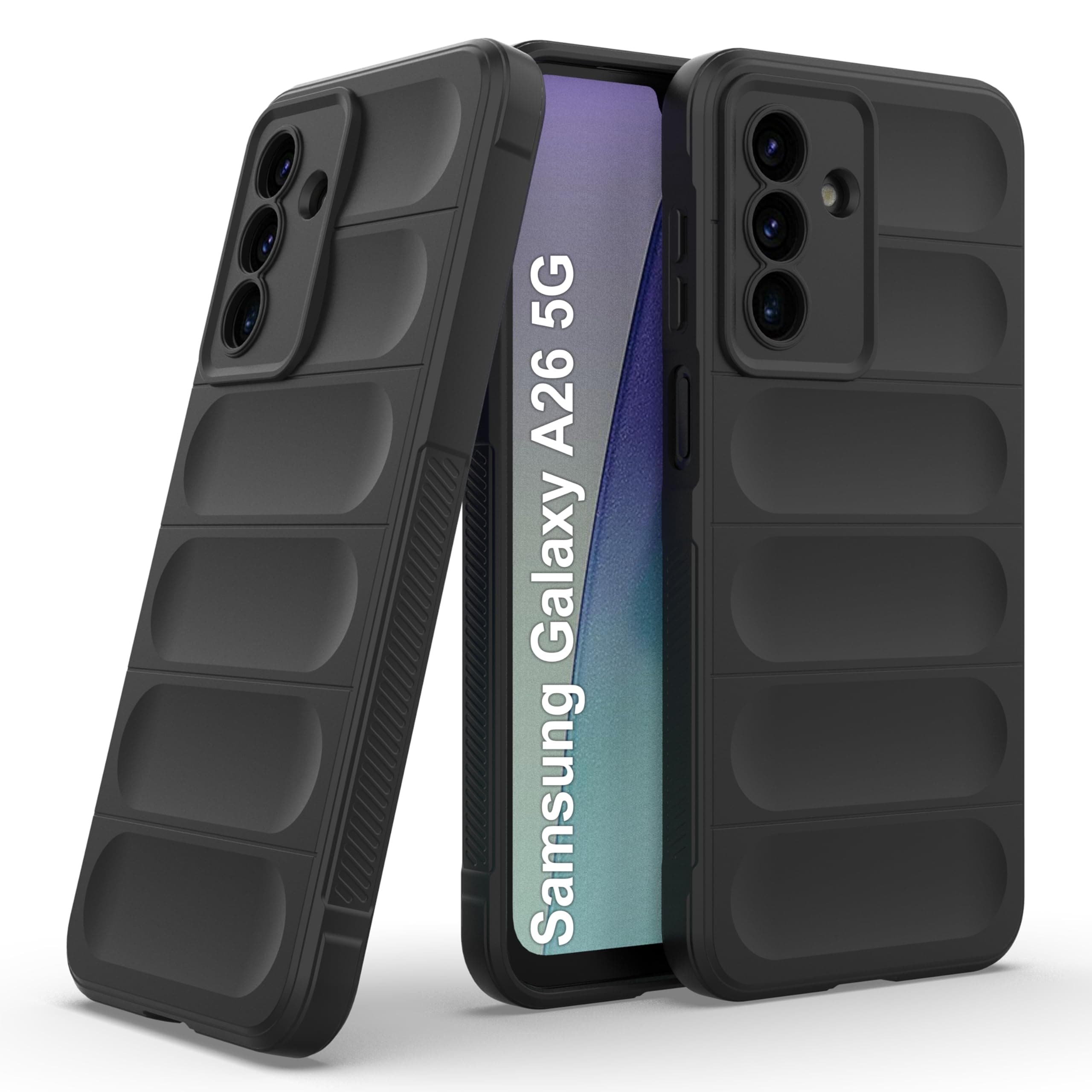 amazon basics Back Case Cover for Samsung Galaxy A26 5G | Compatible for Samsung Galaxy A26 5G Back Case Cover | Liquid Silicon Magic with Camera Protection | Black