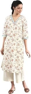 Aurelia Beige Floral Print Ethnic Kurta Set