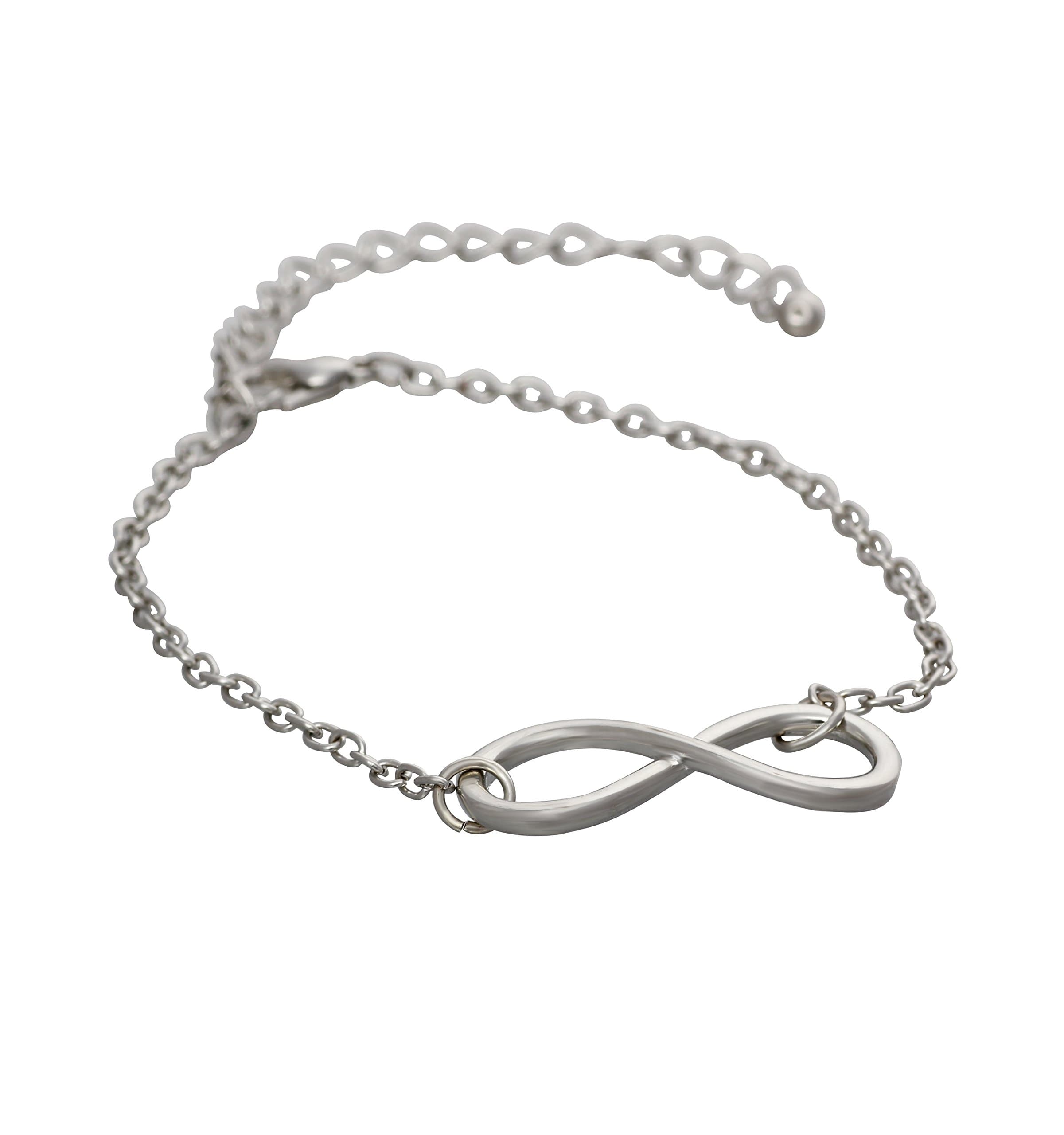 Aaishwarya Infinity Silver Metallic Bracelet For Women/Girls