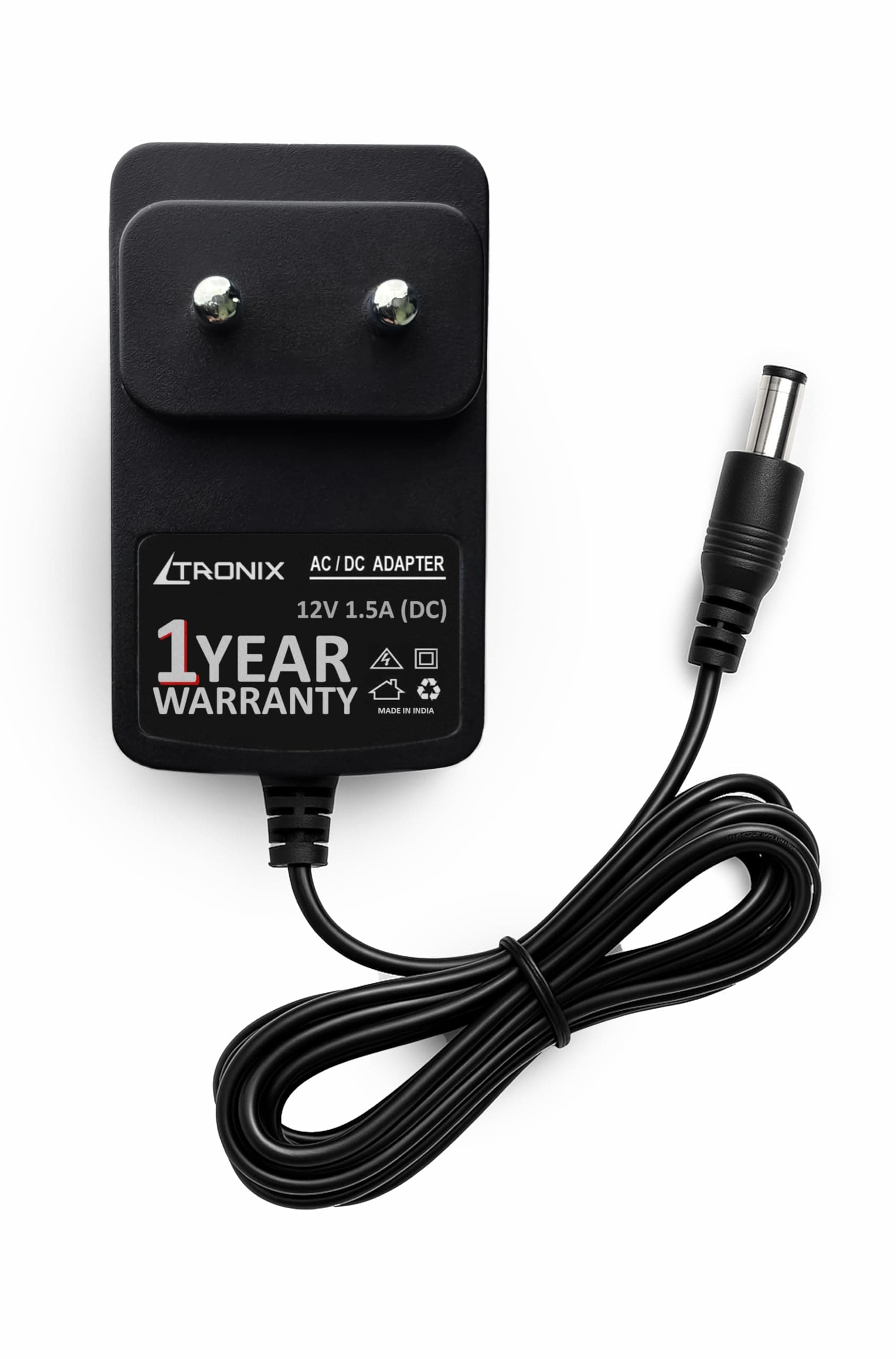 LTRONIX 12V 1.5A Power Adapter, 18W Power Supply for Router, LED Strip, CCTV, Modem, Set Top Box, DTH Box, DIY Boards,12Volt 1.5Amp, 2.5mm x 5.5mm Jack
