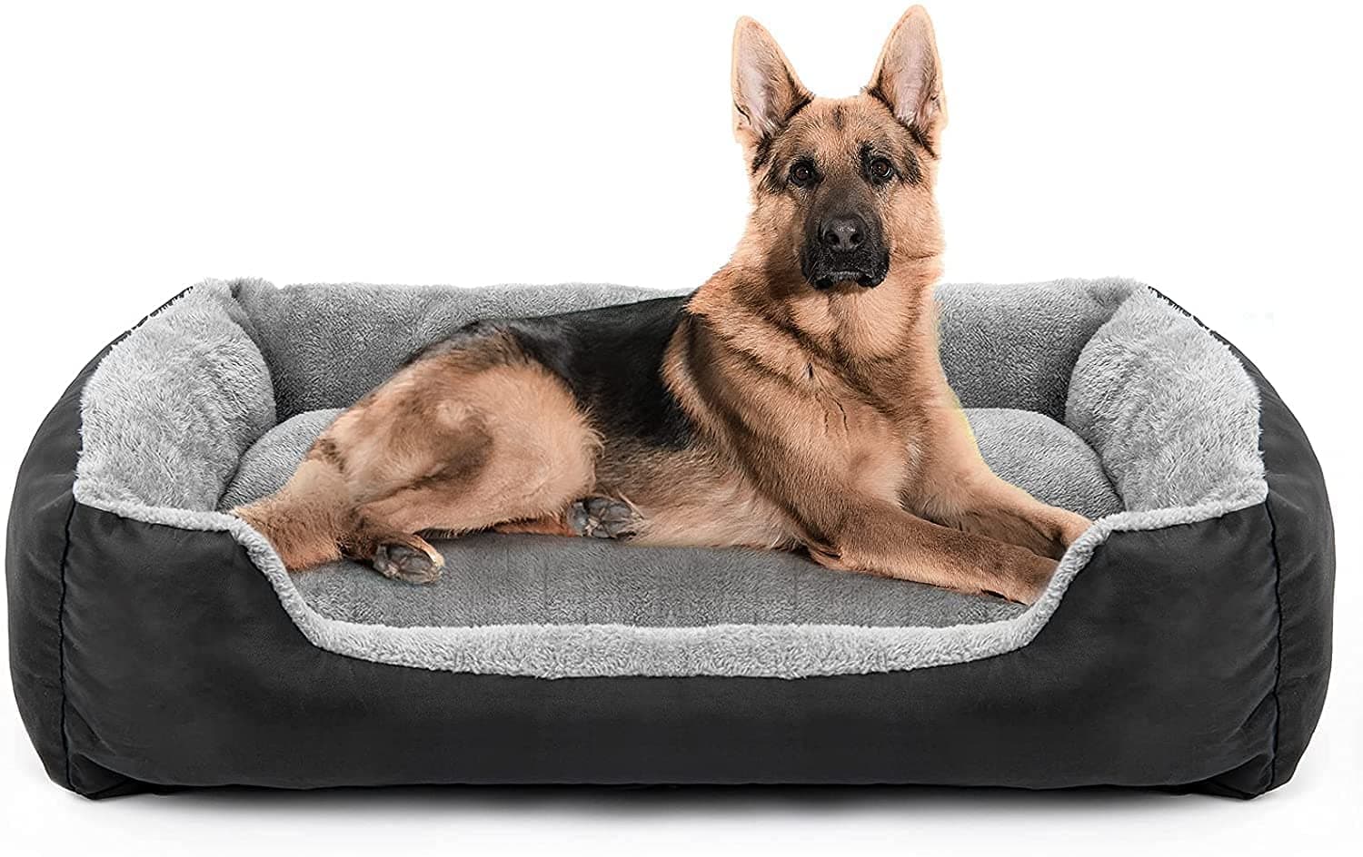 SITSNOOZE Giant Reversible Orthopedic Dog Bed XXXL Size for Massive Breeds 45 kg and Above Washable Sofa Mat for Tibetan Mastiff and Newfoundland (Grey & Black, XXXL)
