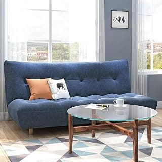 Urban Ladder Palermo 3 Seater Click Clack Sofa Cum Bed in Midnight Indigo Blue Colour