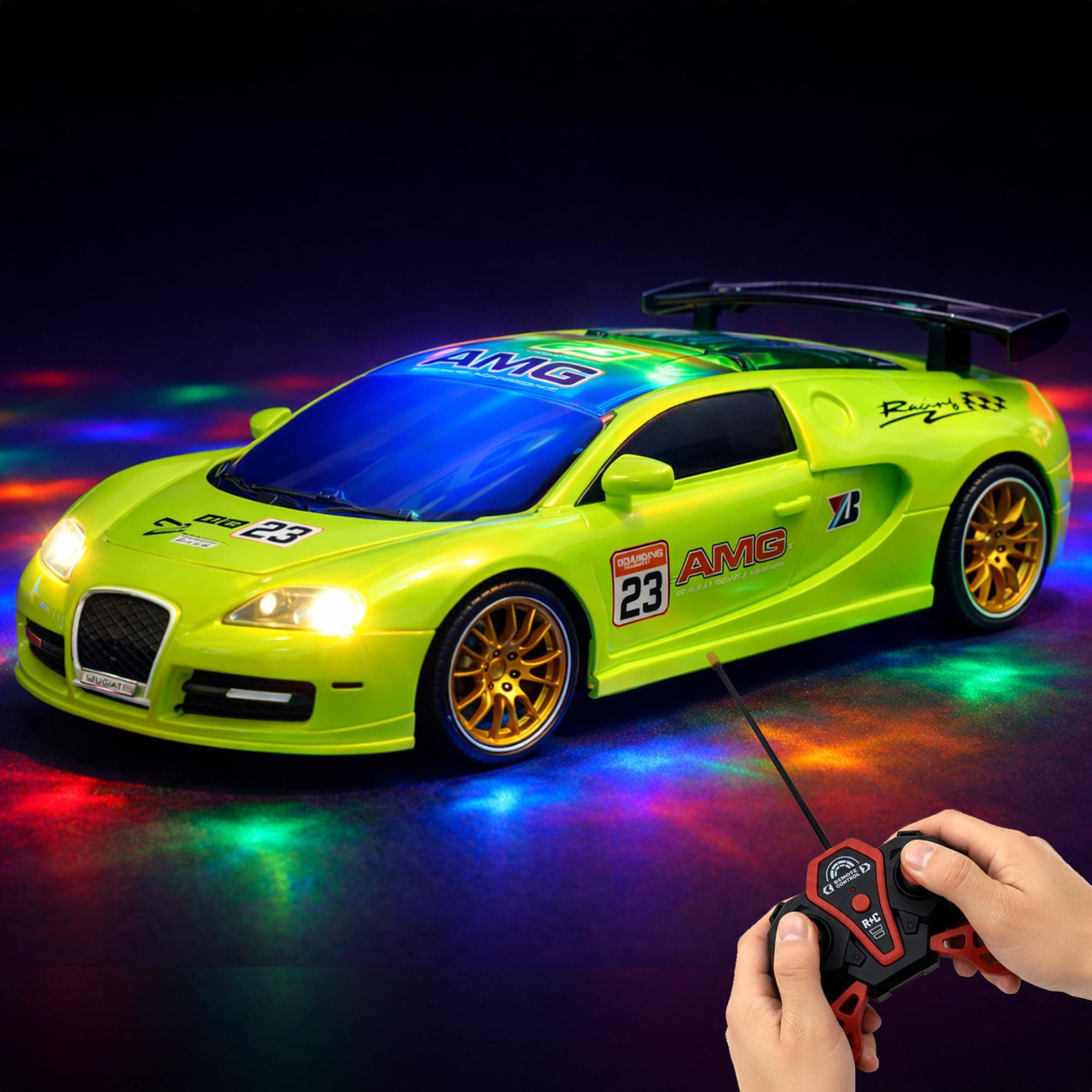 Zivvy Big Rechargeable Remote Control Car Toys | LED Headlights, Spray Smoke,Up to 120 min Non-Stop Play Time, 150ft Remote Range, USB Charging, Anti-Skid Tyres, BIS Certified,Birthday Gift for Kids