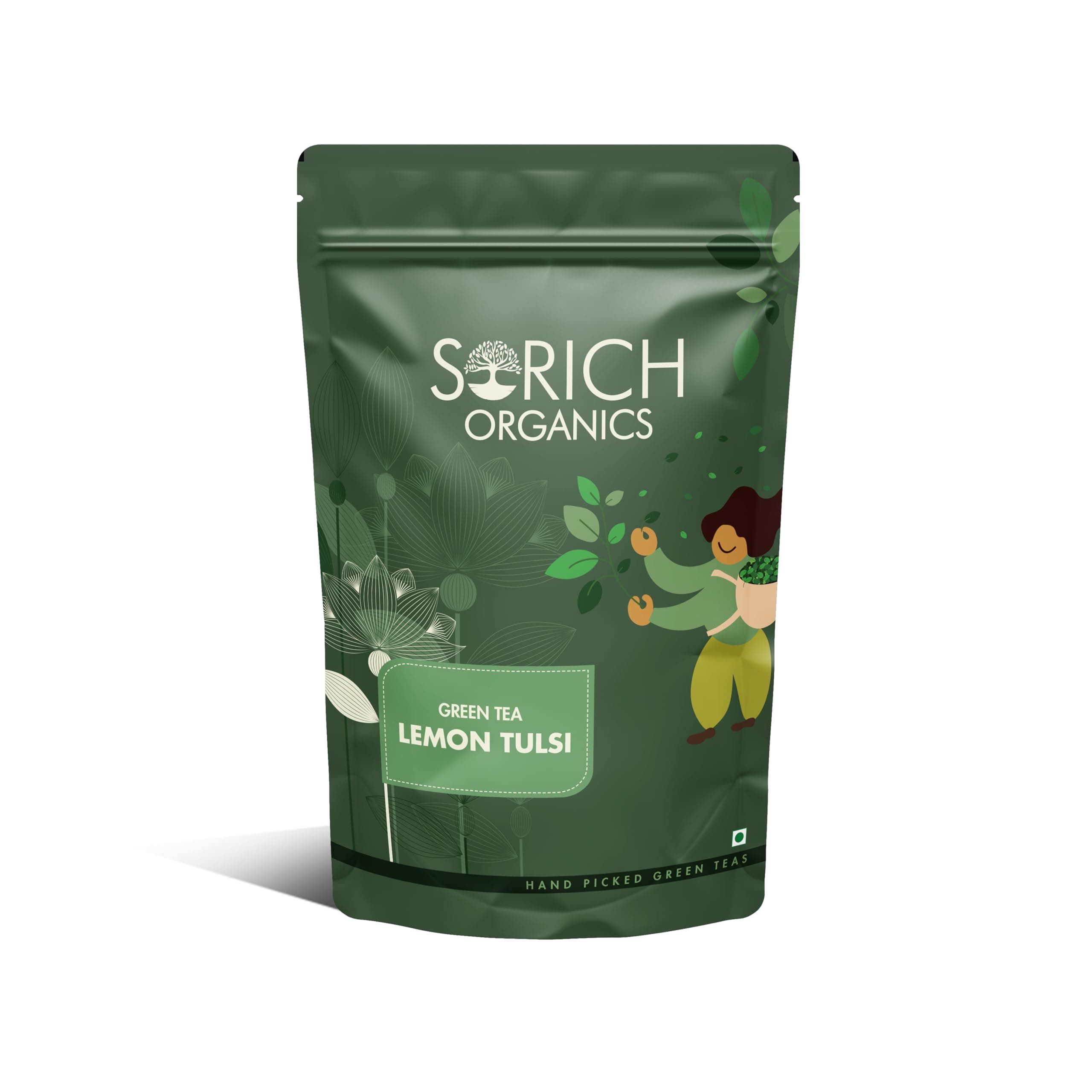 Sorich Organics Lemon Tulsi Green Tea 100gm | Loose Leaf Herbal Green Tea | Rich in Antioxidants | High in Vitamin A & C | Supports Immunity | Refreshing Detox Tea
