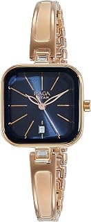 Titan Titan Raga Viva Quartz Analog With Date Blue Dial Rose Gold Metal Strap Watch for Women - NT2607WM02