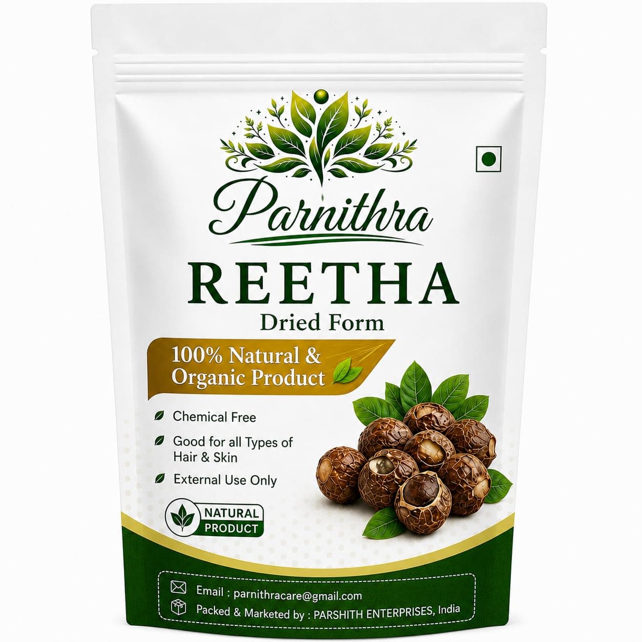 Natural Soap Nut 1kg Aritha/Reetha/Ritha/Soapnuts/Poonthikottai (Sapindus Mukorossi) | Raw Dried Hair Wash Herb for Dandruff Control, Hair Growth & Smooth Shiny Hair | Chemical Free