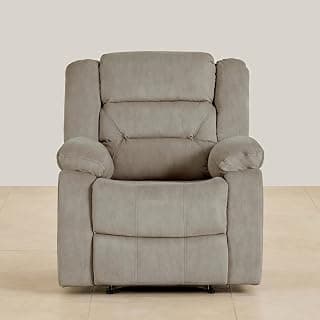 Home Centre | Cairo NXT 1-Seater Fabric Recliner | Recliner Sofa for Living Room | Solid Wood | Beige | 2 Year Warranty