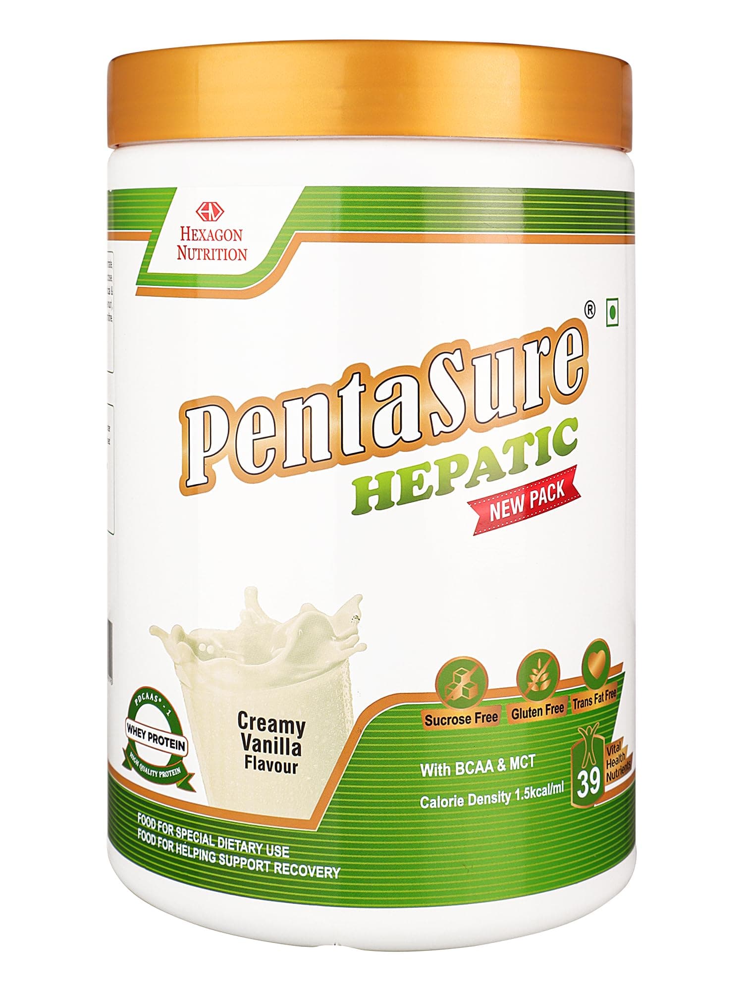 PentaSure Hepatic Liver Care Nutritional Supplement | Vanilla Flavor - 1Kg | BCAA, MCT & Calorie Dense Nutritional Supplement Drink | 17.5g Protein per 100g | Supports Liver Function, Muscle Recovery