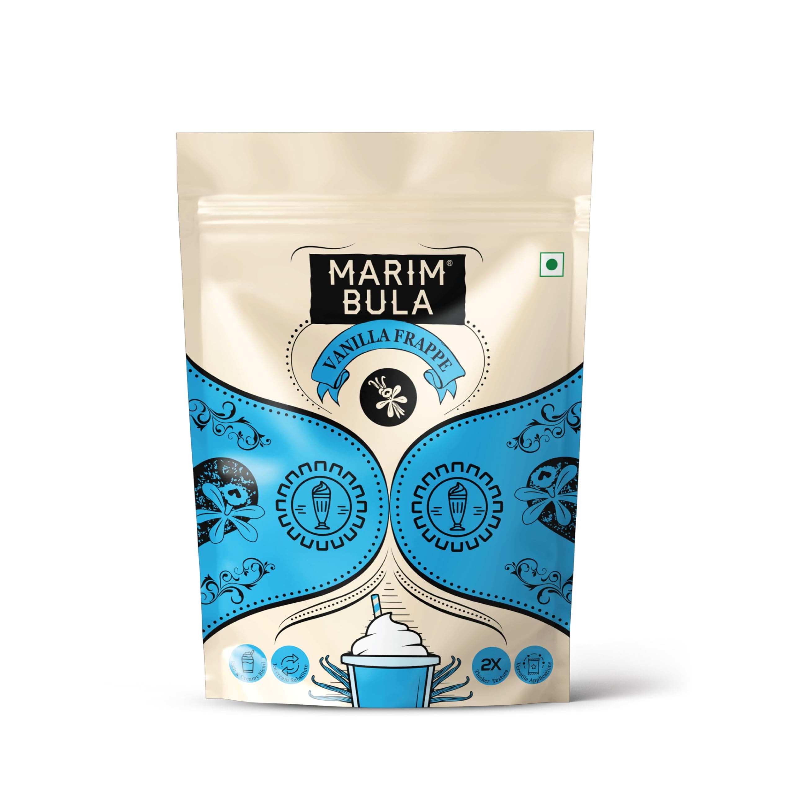 Marimbula Vanilla Frappe Premix Powder | 100% Vegetarian | Suitable For Making Thick & Smooth Texture Milkshakes, Cold Coffee, Beverages And More | 1kg