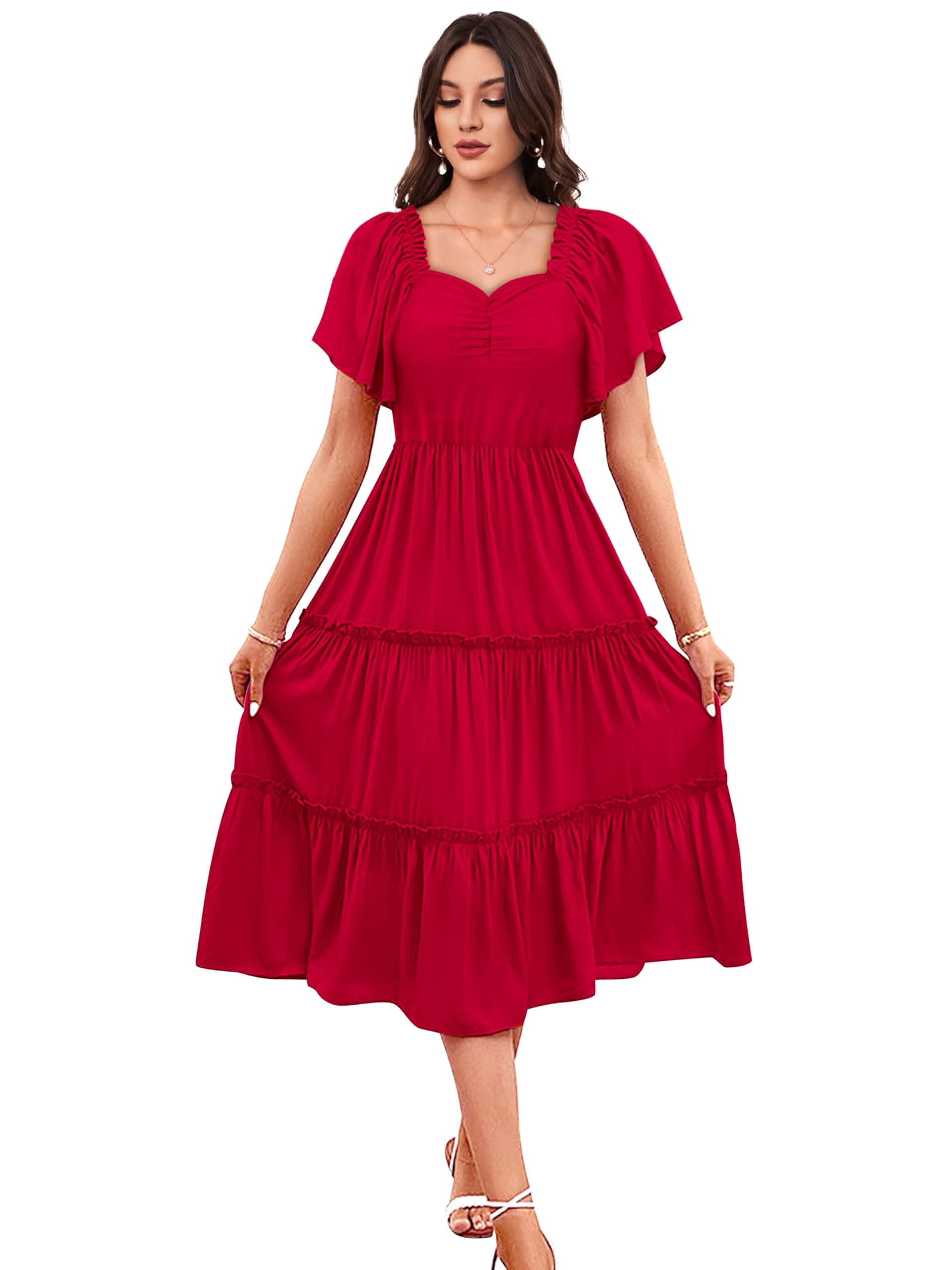 Toochki Dress for Women | Dresses for Women | Fit & Flare Dress | Anarkali Dress for Women | Midi Length Dress | Rayon Dresses | One Piece Dress for Women