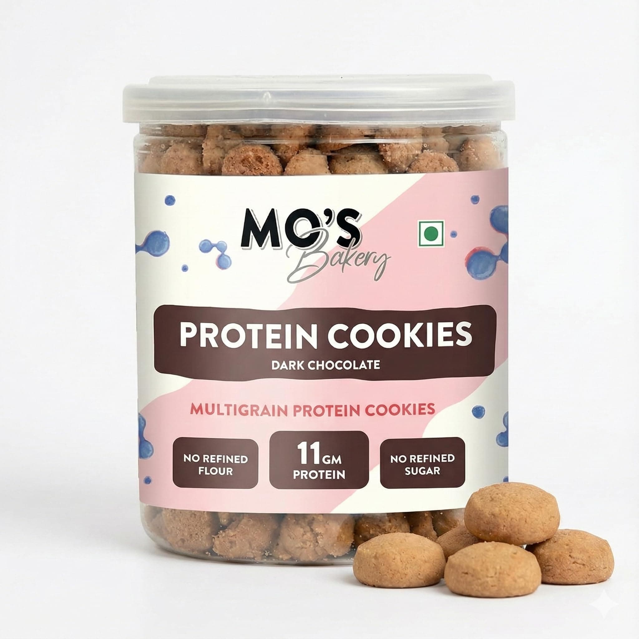 Mo’s Chocolate Multigrain Cookies – 200g | 7 Grain Mini Cookies | 70% Dark Chocolate | Plant-Based Snack with Ragi, Oats, Barley, Jowar, Amaranth, Almond & Jaggery | No Refined Sugar