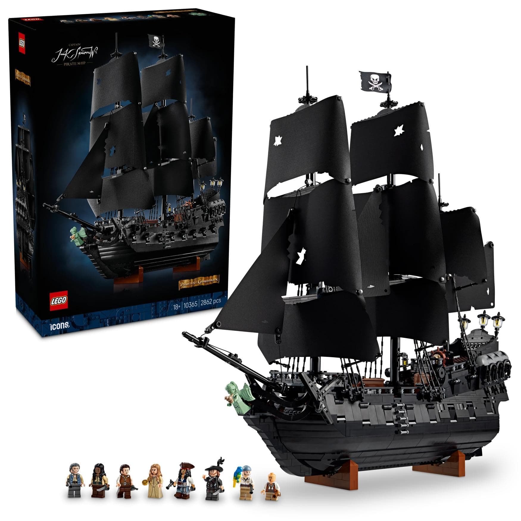 LEGO Icons Captain Jack Sparrow’s Pirate Ship Model Building Kit for Adults 10365