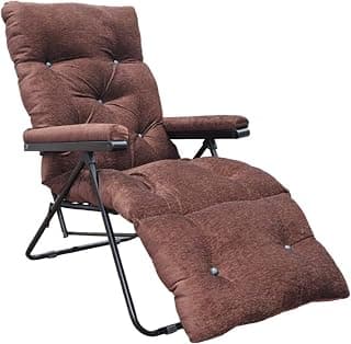 Spacecrafts® Recliner Folding Easy Chair | 5 Adjustable Positions | Cushioning | Portable & Space Saving Easy Chair for Home Relax Old Age | Brown