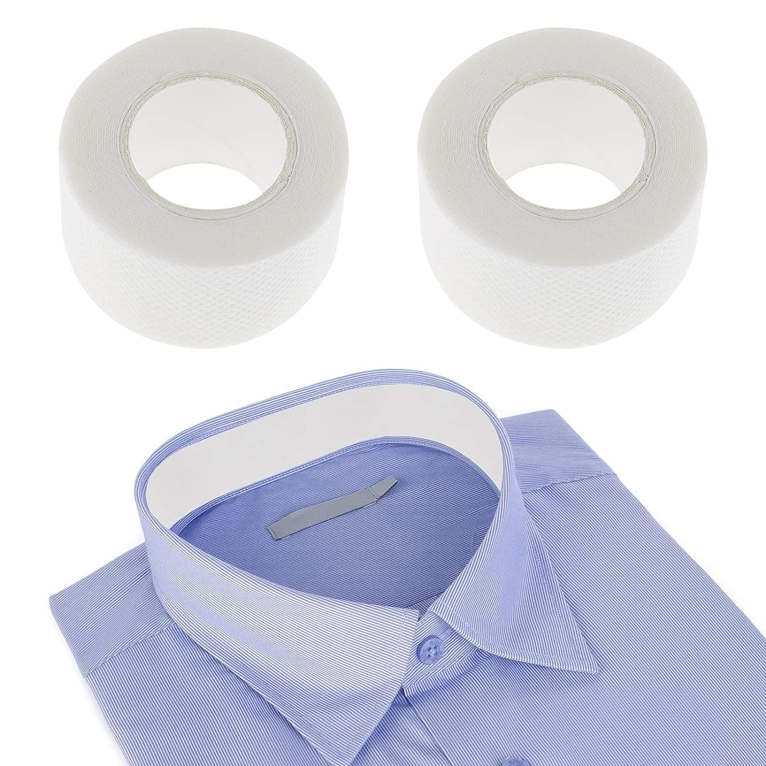 BONZELLA 2pcs Collar Protector Sweat Pads for Shirts, Self adhesive Shirt Neck Liner Against Sweat & Stains for Men & Women, Sweat Absorption Collar Protector Tape for hats and caps (1.18inx3m)