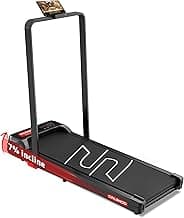 Sparnod STH-3004N 2 in 1 Walking Pad Treadmill for Home Use, 1–10 km/h, Foldable Rail, 7% Incline, LED Display, Shock Absorption, 90kg Capacity for Home & Office Use