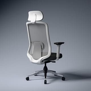 Green Soul Cosmos Superb | Premium Minimal Design Ergonomic Office Chair for Work | 5 Year Warranty | Intelli-Adapt Recline Mechanism | 3D Armrest | Mesh | Adjustable Lumbar | White Grey