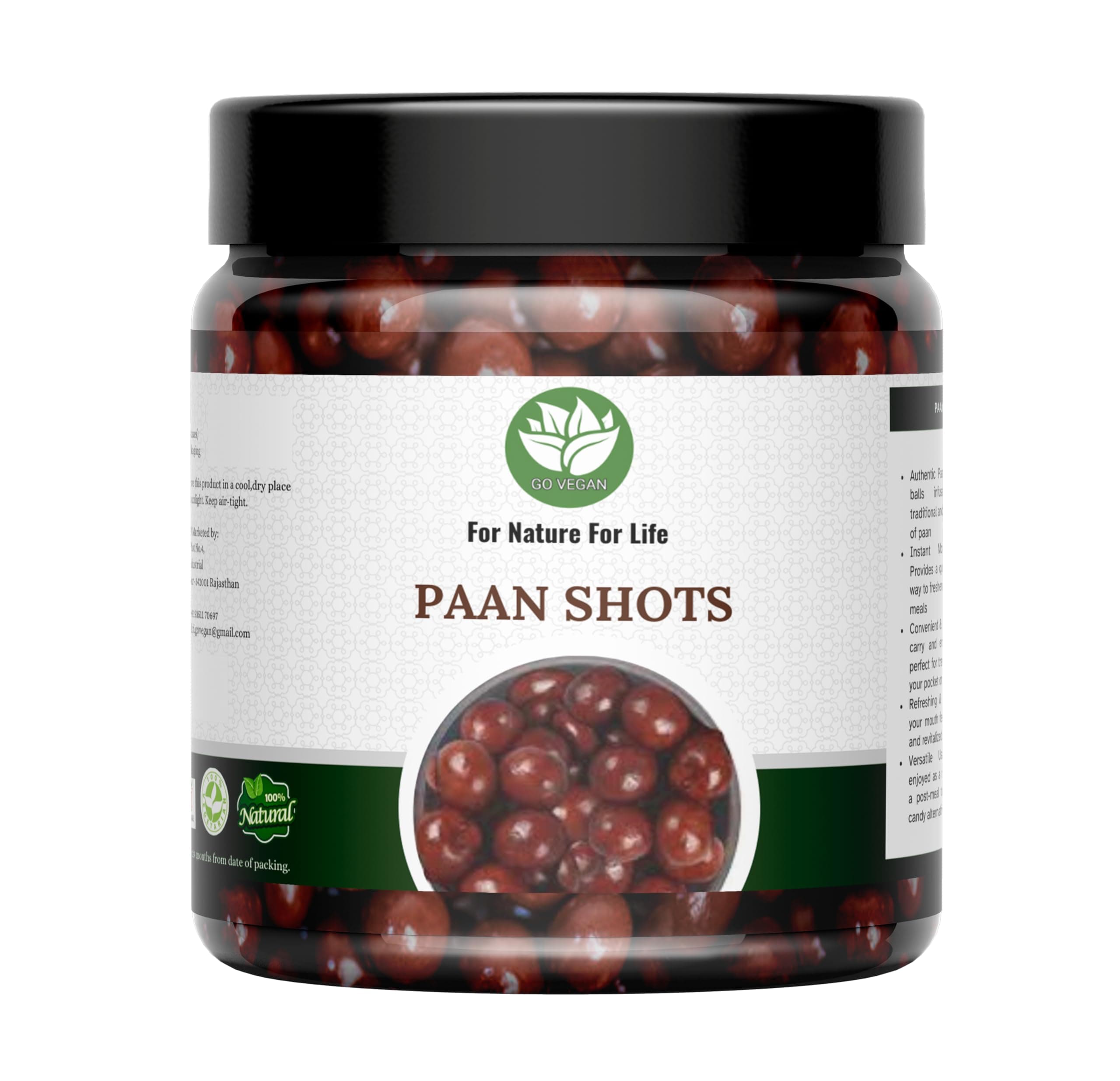 Go Vegan Paan Shots 400gm (Instant Paan, Mouth freshener, Mukhwas) Pan Flavor Candy