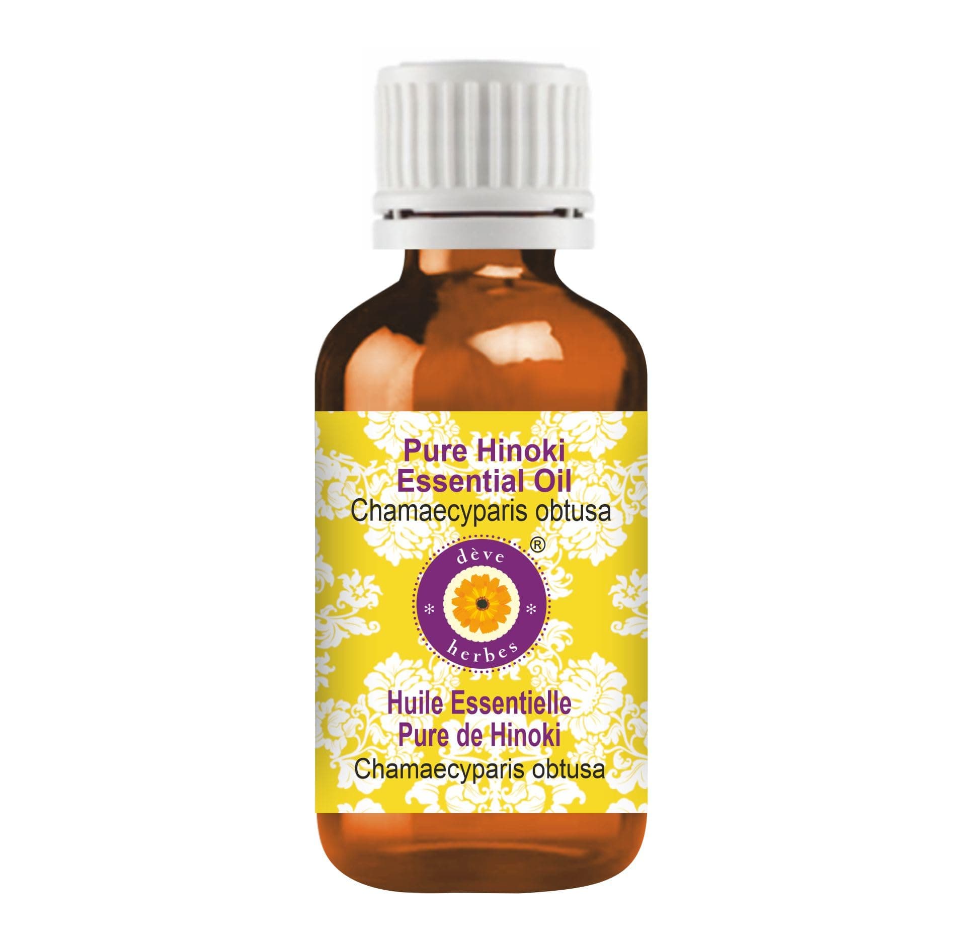 Deve Herbes Hinoki Essential Oil (Chamaecyparis obtusa) Pure | Non-Sticky | Non-greasy | Lightweight | Men & Women | All Skin Types | Steam Distilled 5ml
