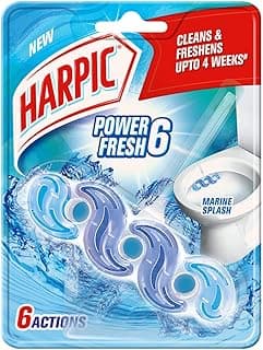 Harpic Power Fresh 6 Toilet Rim Block, Marine Splash - 35 g