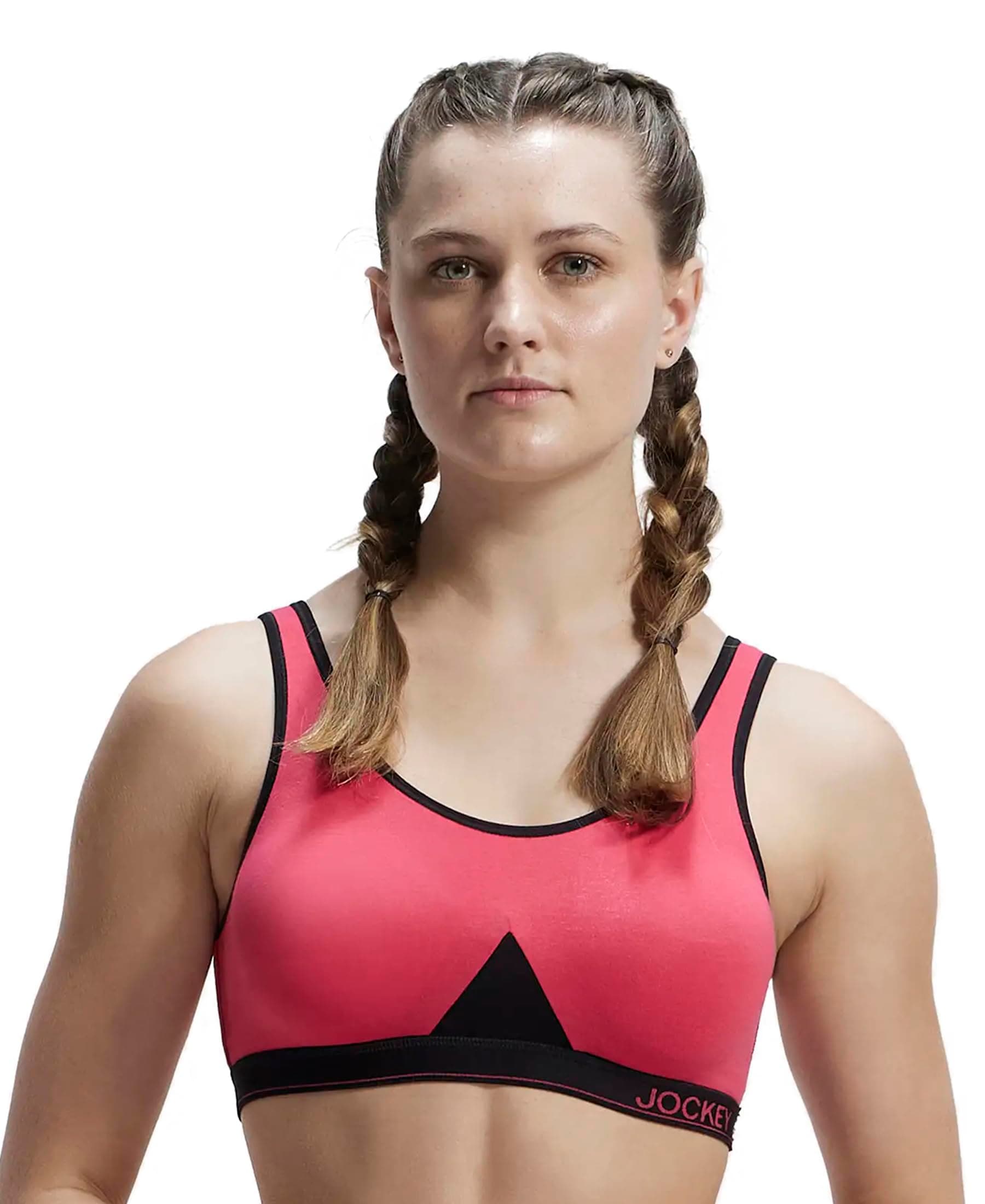 Jockey 1376 Women Super Combed Cotton Elastane Active Bra | Wirefree | Non Padded | Full Coverage Slip-On with Wider Straps | Fabric