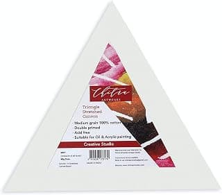 Premium Quality Primed Cotton Pre-Stretched Triangle Canvas Board with Wooden Frame | Durable White Art Panel for Acrylic & Oil Painting | Ready-to-Use Canvas for Artists 6 Inch