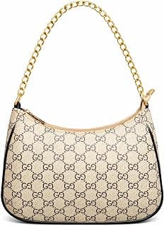 Raxlee Women’s Printed Luxury Shoulder Handbag | Stylish Gold Chain Strap Hobo Bag | Trendy Floral Sling & Tote Purse for Office, Casual & Party Use | Premium Matte Finish with Secure Zipper