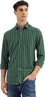 United Colors of Benetton Men Cotton Blend Striped Regular Fit Shirt