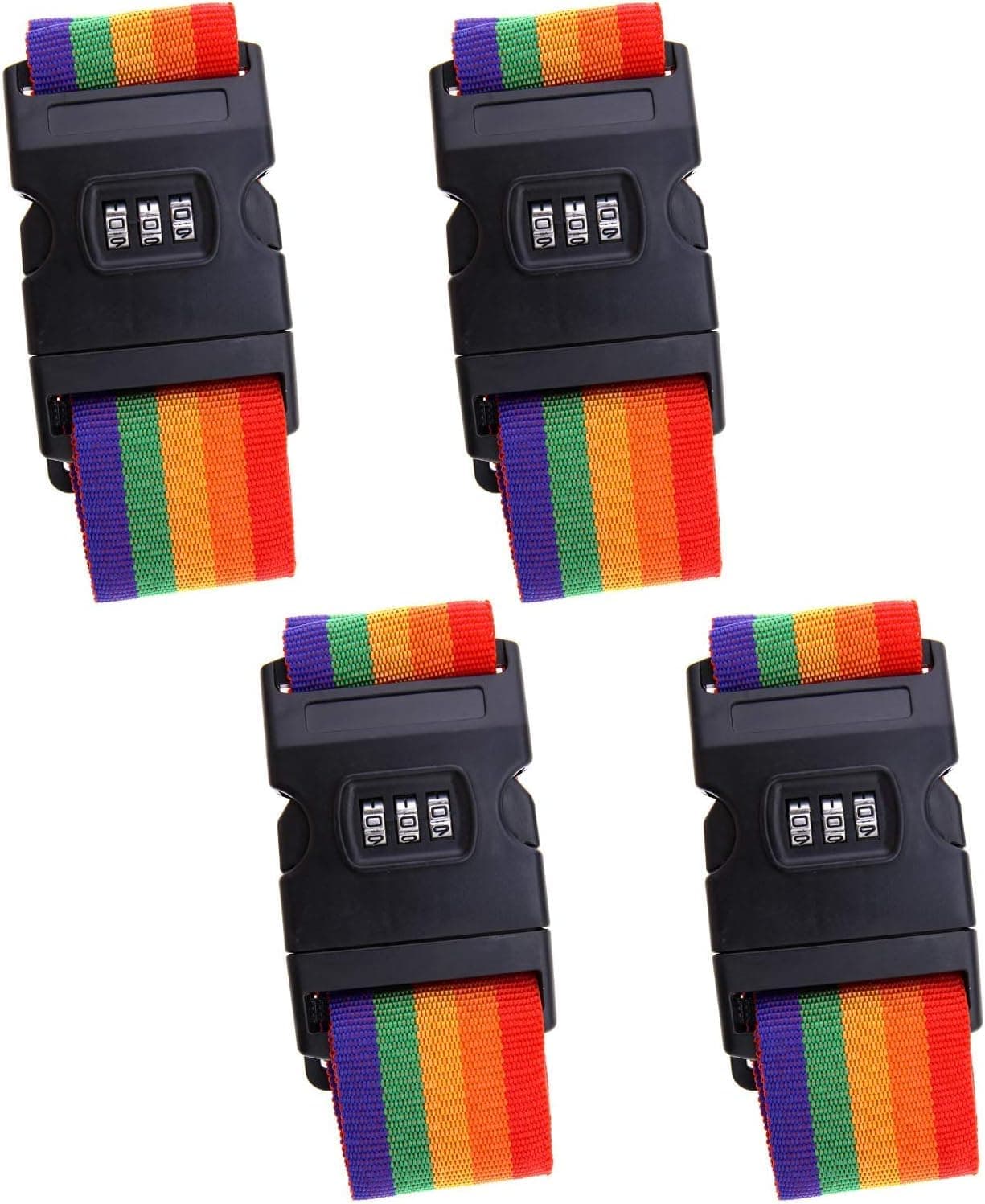 Dayalu Luggage Strap Belt with TSA Number Lock for Adjustable Travel Suitcases, Trolleys and All Kind of Luggage Packing Belt Security- Nylon (Rainbow Color) (4)