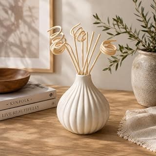 Pure Source India Ceramic Reed Diffuser Pot/Flower Pot/Christmas Decoration and New Year Gifts (Standard, White)