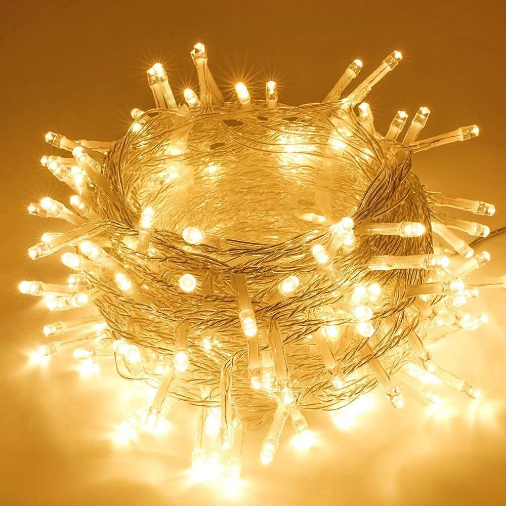URM Enterprises 12 Meter LED Pixel String Light 40 ft/Heavy Duty Copper Led Pixel String Light Rice String(Warm White,AC)-Pack of 1