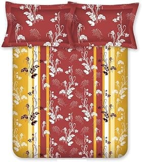 Bombay Dyeing Iris Plus Cotton Bedsheet, Brown | 120 TC, Two Pillow Covers