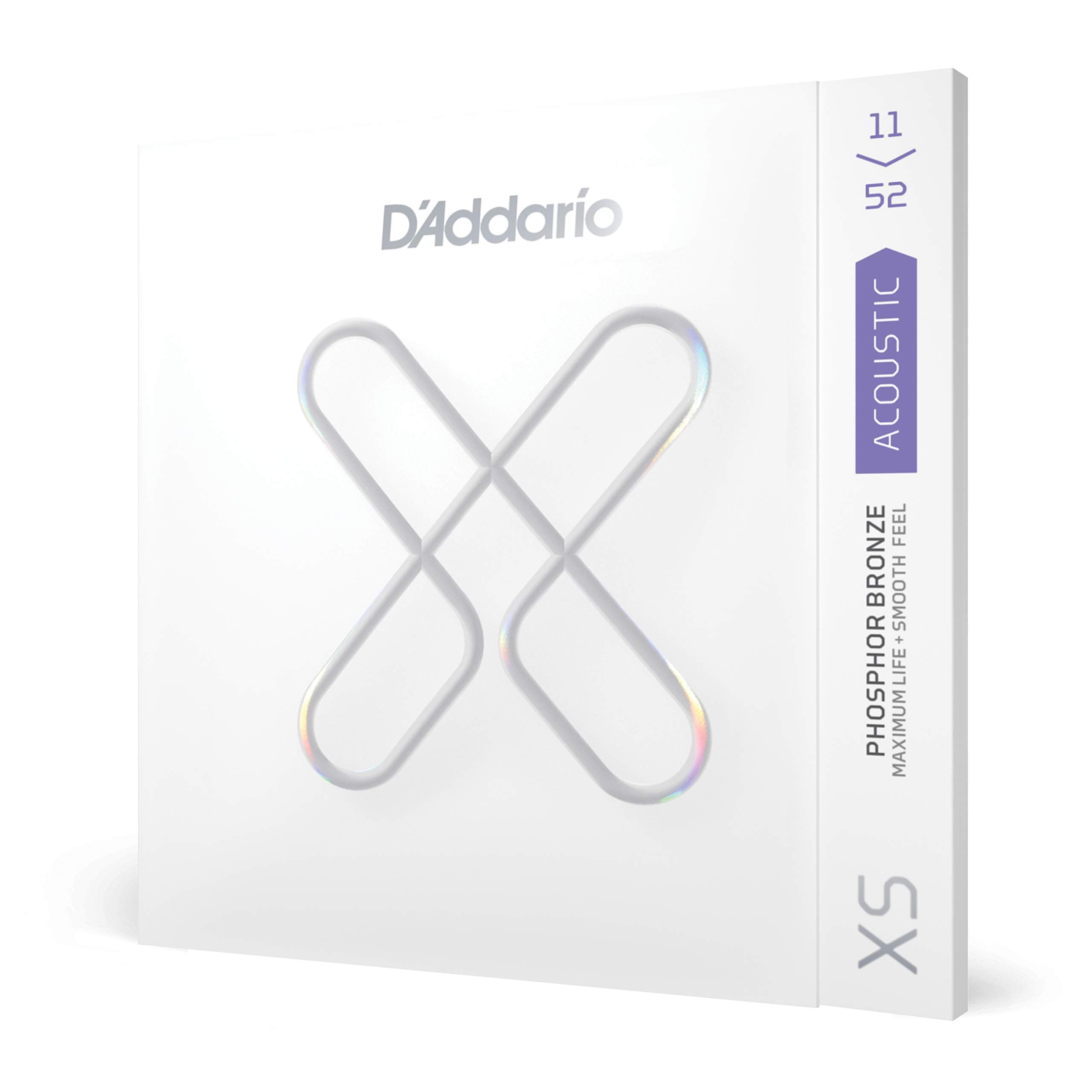 D'Addario XS Acoustic Guitar coated Strings Phosphor Bronze, Custom Light, 11-52 (XSAPB1152)
