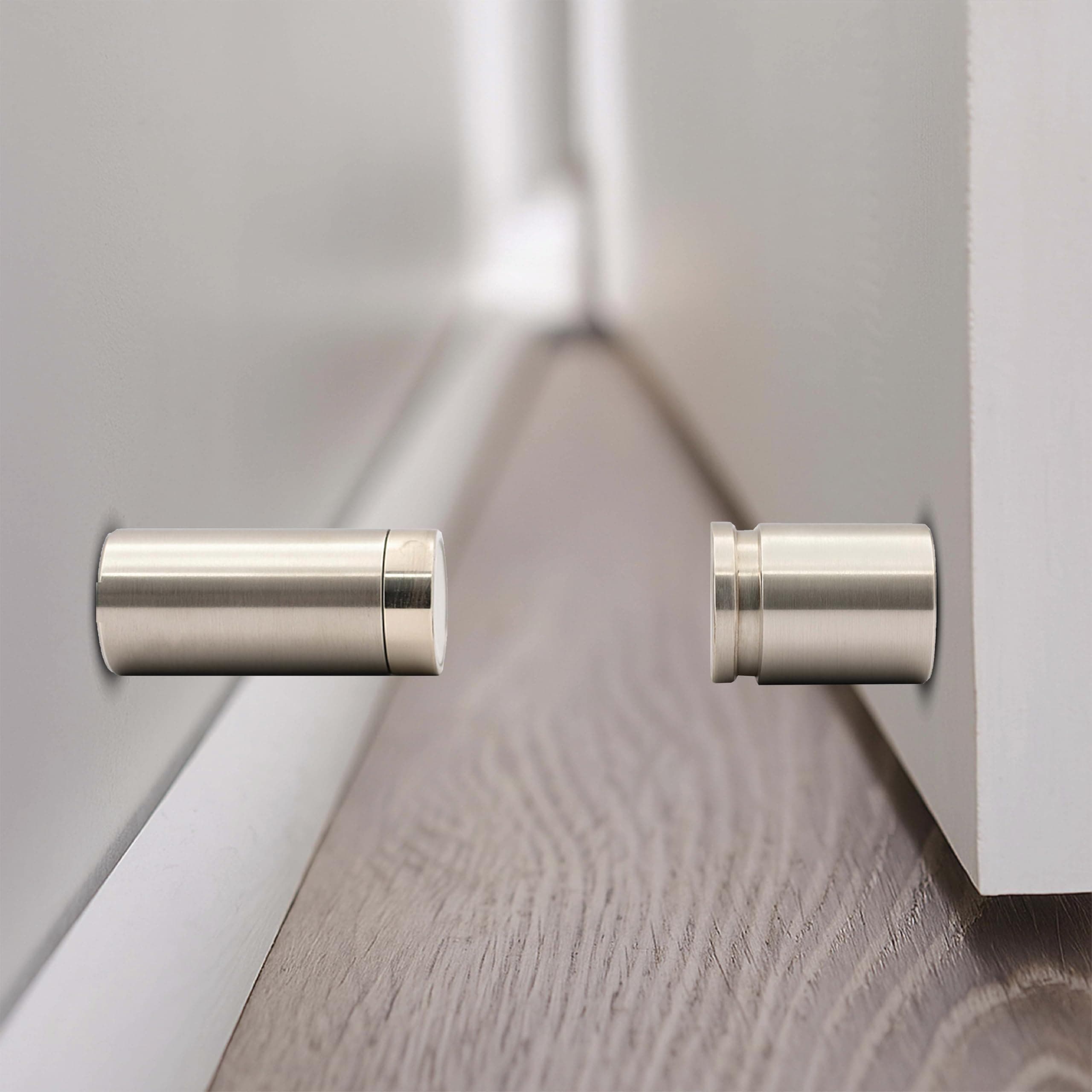 FITTINGO 3 Inch Stainless Steel Door Stopper SS Pack 1 | Heavy-duty stainless steel pipe magnetic door stopper with SS finish, ideal for main doors, homes, offices and hotels.