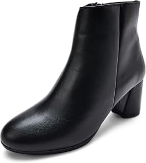 ELLE Women's Stylish Ankle Boots with Block Heel