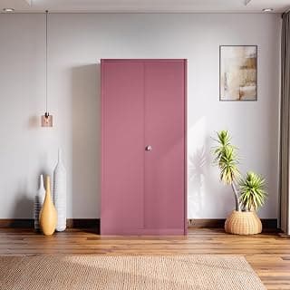 Interio by Godrej Almirah Luminex NX 2-Door Steel Almirah Wardrobe (Textured Dusty Rose), 1-Year Warranty, 1 Locker and 5 Shelves